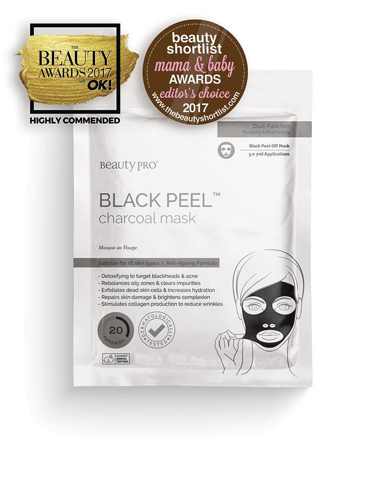 BeautyPro Black Peel Charcoal Mask, 3 x 7ml - MyBeautyBar.co.uk