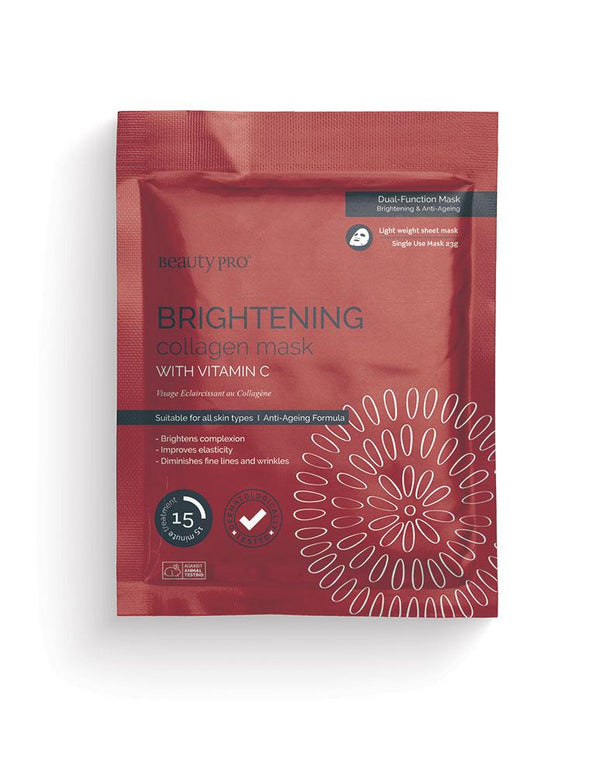 BeautyPro Brightening Collagen Sheet Mask, 23g - MyBeautyBar.co.uk